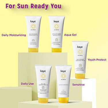 Kaya Clinic Ultra Light Aquagel Sunscreen Gel With SPF25 50ml | Fragrance Free | Non-Greasy | Does Not Clogs Pores | PA++++ | 4 Star Boots Rating | For Oily & Acne Prone Skin
